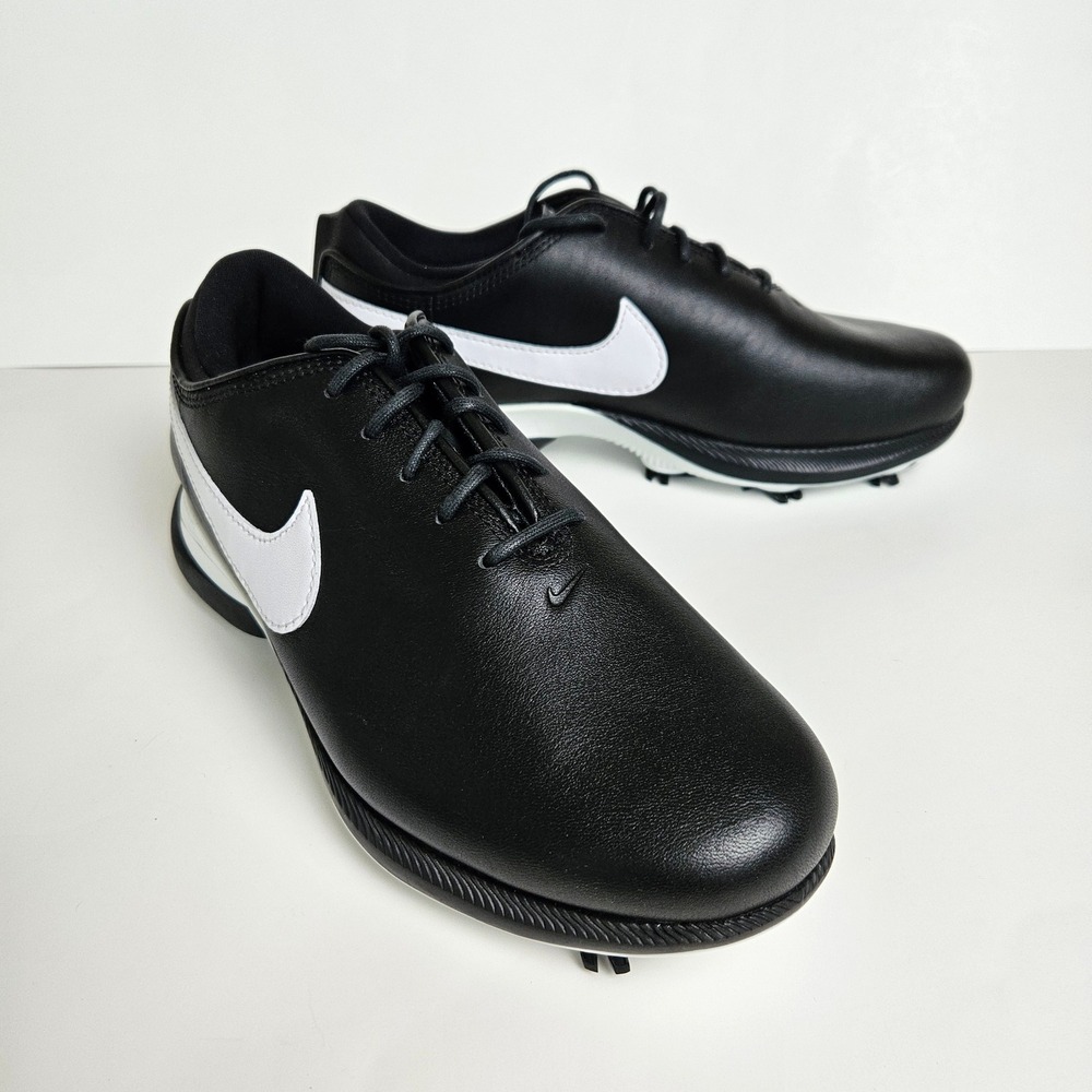 Nike React Air Zoom Golf Shoes Cleats Black White Leather Men's Size 7.5
